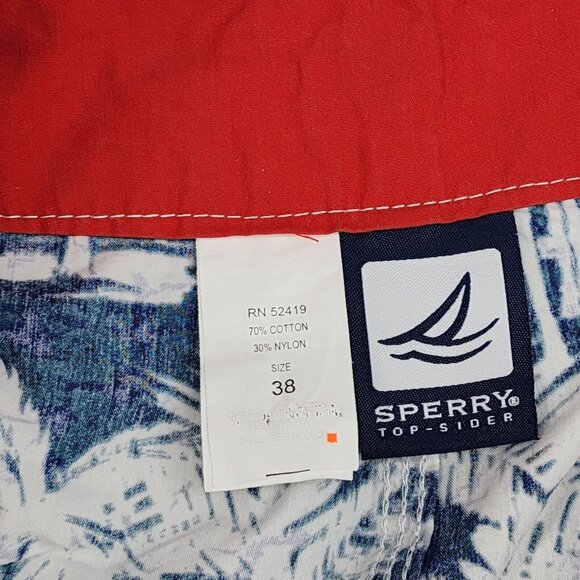 SPERRY TOP SIDER Men's Board Shirts Blue White Sail Boats Size 38 - Picture 14 of 15